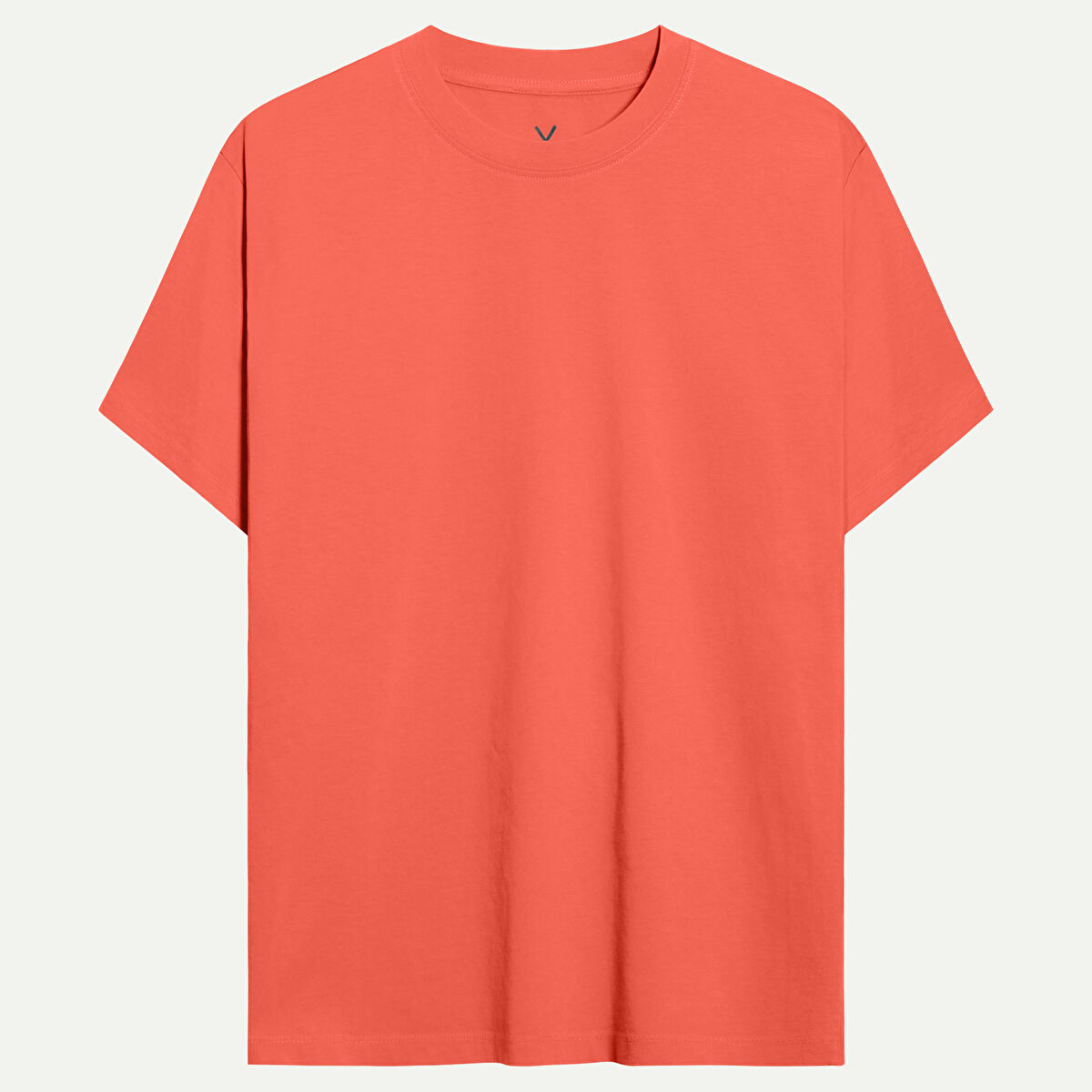 Kırmızı Erkek Regular Basic Tişört %100 Pamuk | KAFT (Regular - Coral) - 1