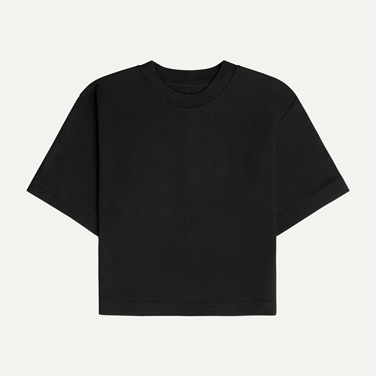 Black Women Flat Cut Basic Tshirt 100% Cotton | KAFT (Flat Cut - Tar) - 1