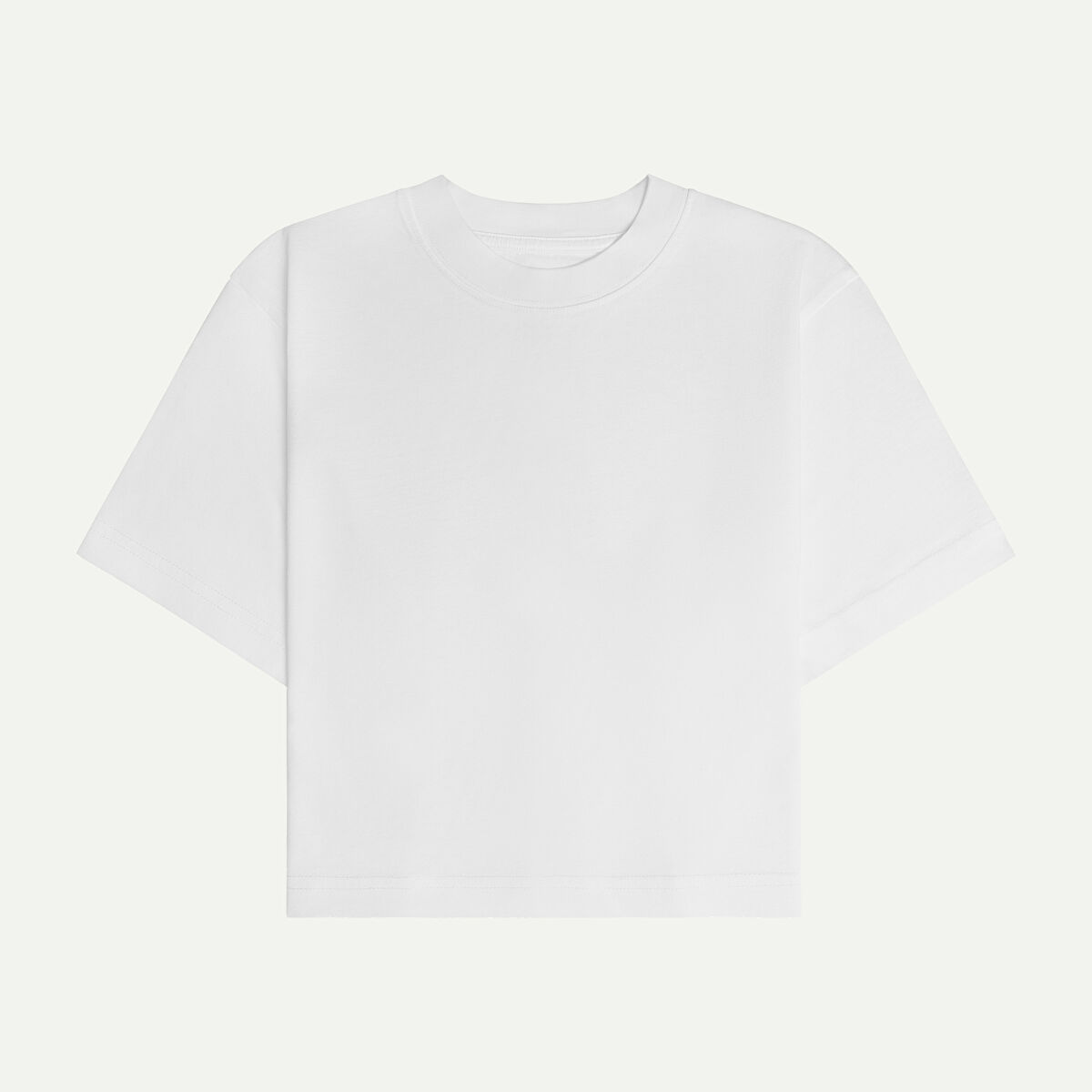 Off White Women Flat Cut Basic Tshirt 100% Cotton | KAFT (Flat Cut - Off White) - 1