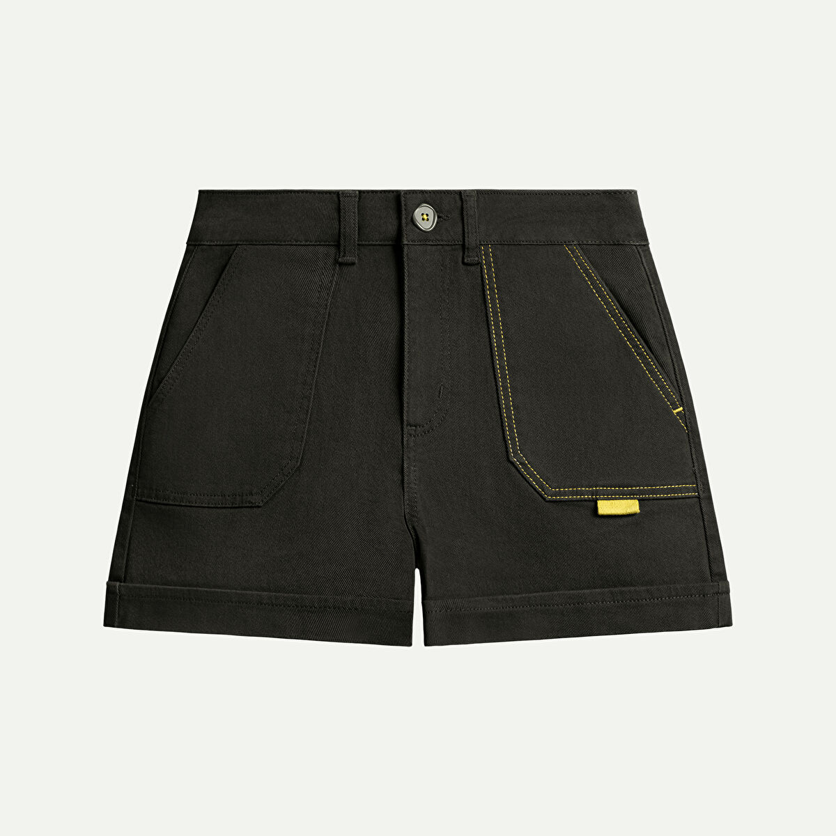 Light Black Women Straight Fit Shorts  | KAFT (Moute - Asphalt) - 1