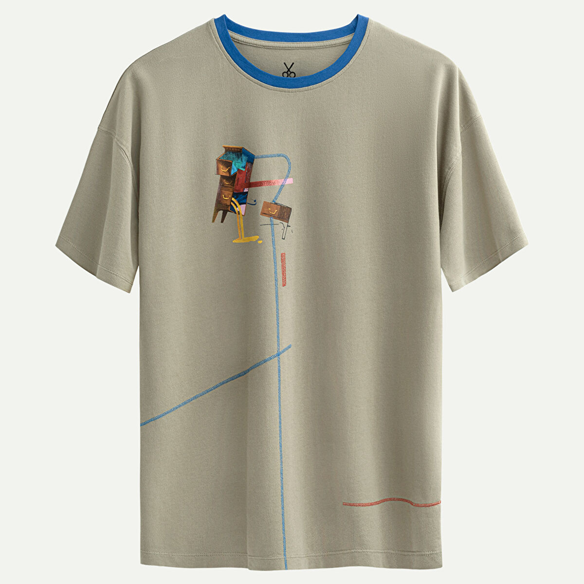 Gri Erkek Relax Tişört %100 Pamuk | KAFT (Nclot) - 1