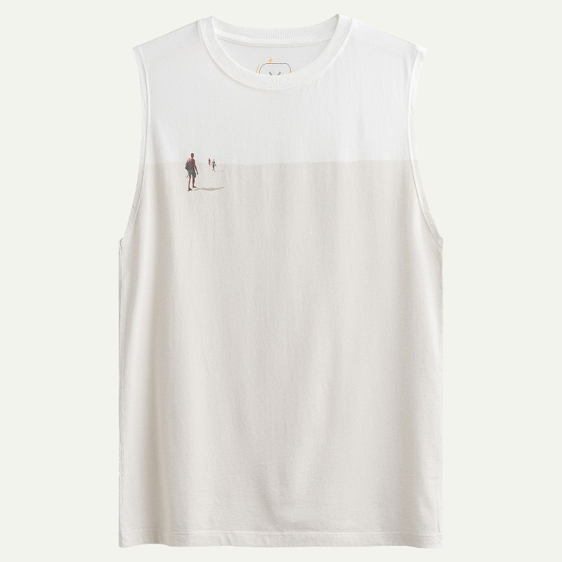 KAFT Off White Unisex Regular Tank Top Xuntos - 1