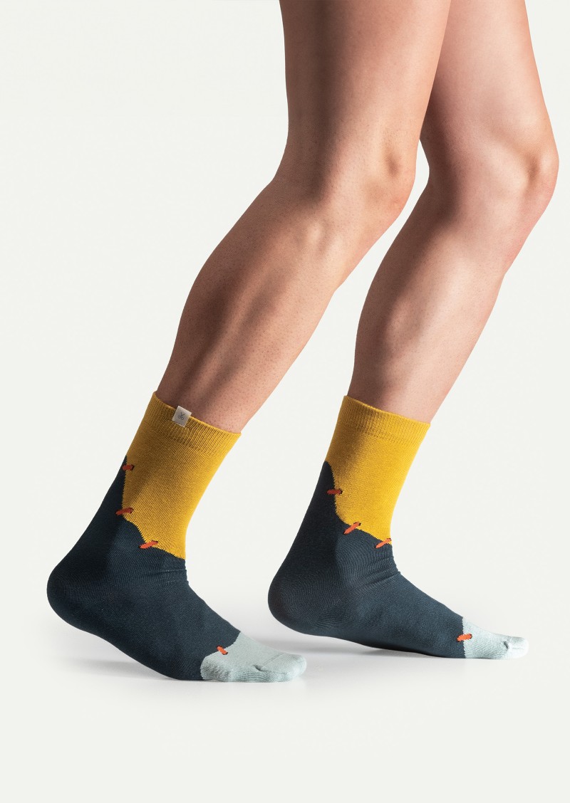 KAFT Multi Color Unisex Crew Socks Zebil - Naut - 2