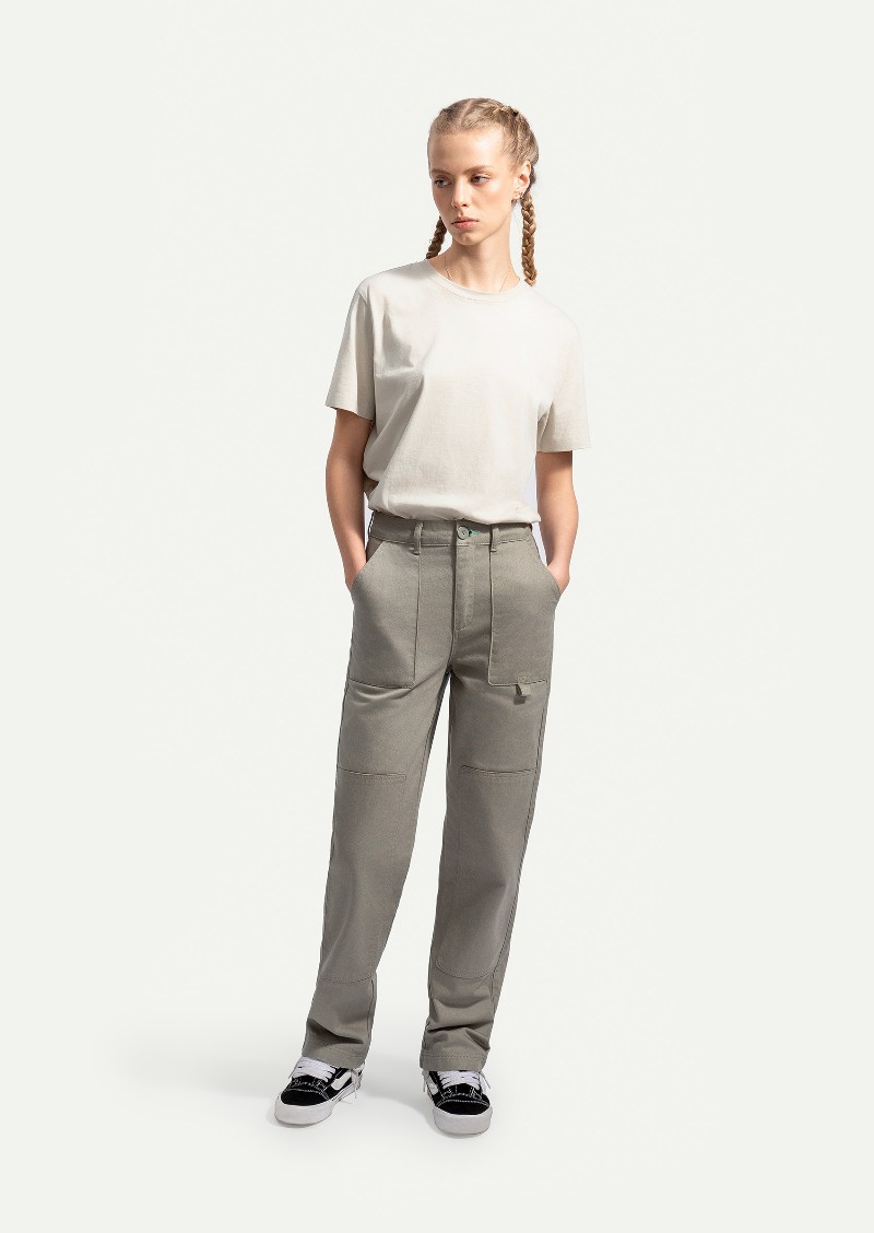 KAFT Concrete Women Straight Fit Pants Utama - Concrete - 3