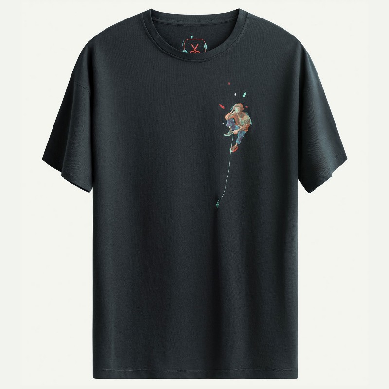 KAFT Kuzgun Unisex Relax Tasarım Tişört Brig - 1