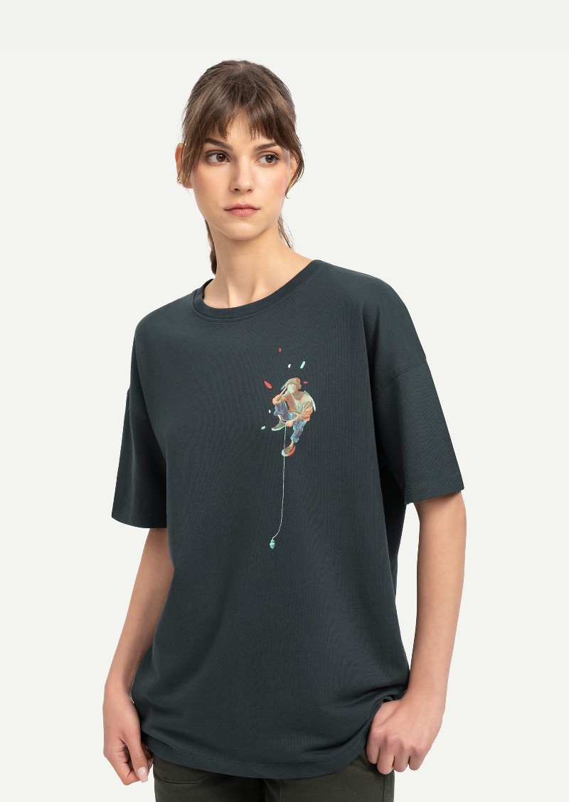 KAFT Kuzgun Unisex Relax Tasarım Tişört Brig - 7