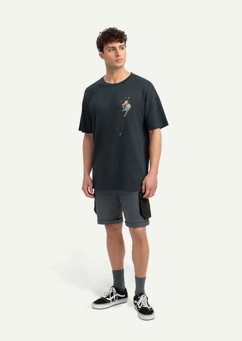 KAFT Kuzgun Unisex Relax Tasarım Tişört Brig - 2