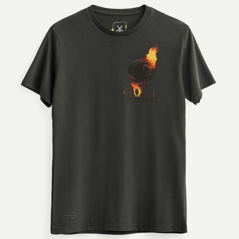 KAFT Asphalt Unisex Regular Creative Tshirt Crimson Fumes - 1