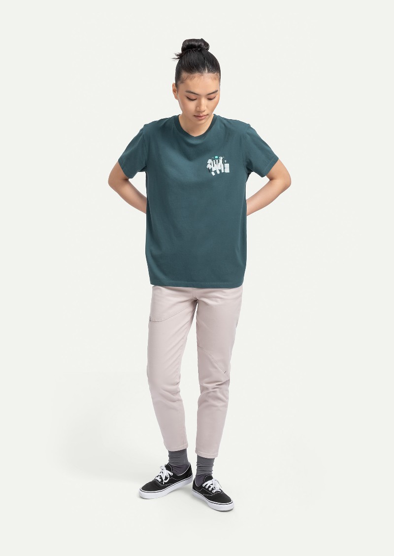 KAFT Okyanus Mavi Unisex Regular Tasarım Tişört Fast Fingers - 7