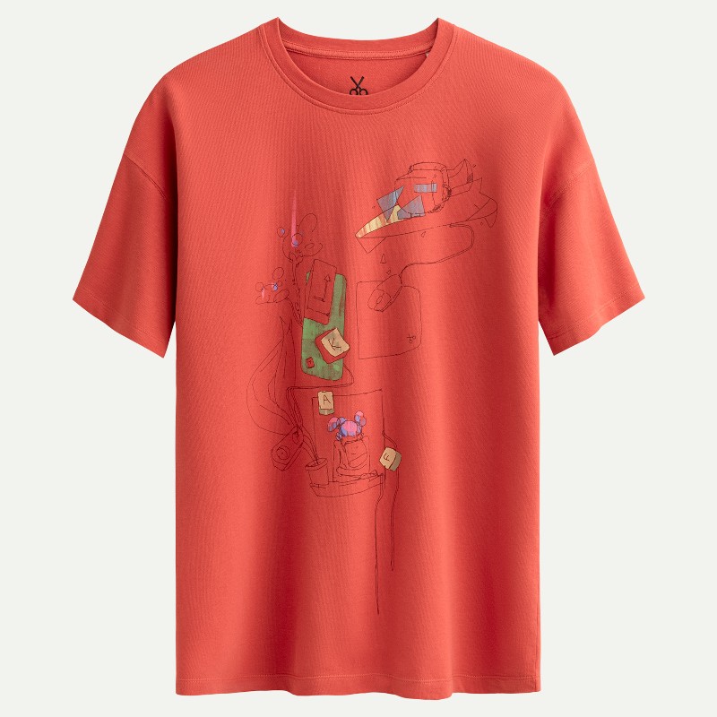 KAFT Mercan Unisex Relax Tasarım Tişört Herl - 1