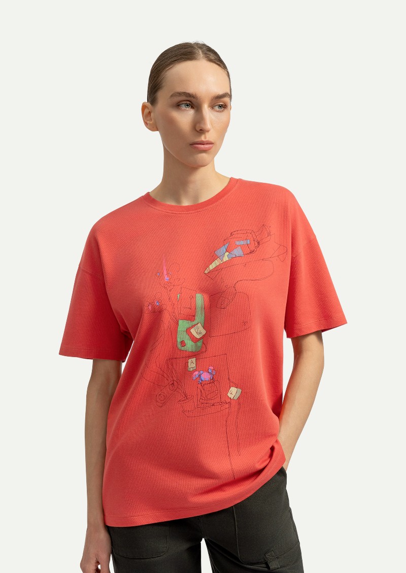 KAFT Mercan Unisex Relax Tasarım Tişört Herl - 6