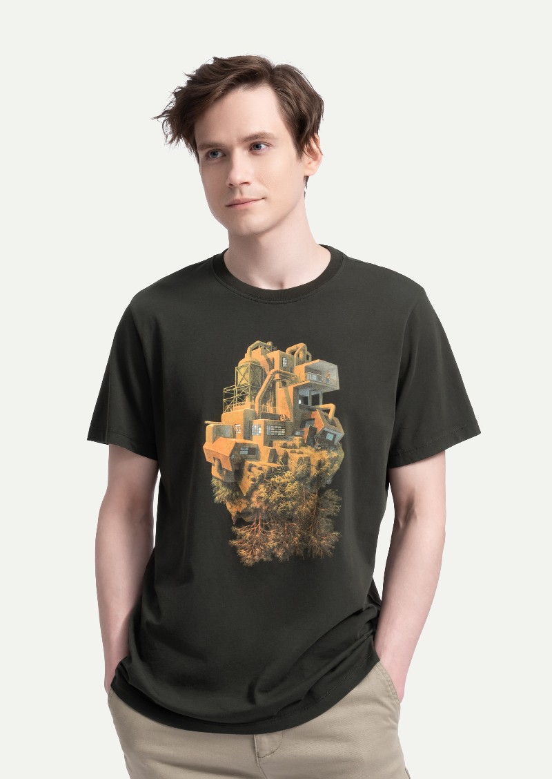 KAFT Asphalt Unisex Regular Creative Tshirt Industry Sunset - 2