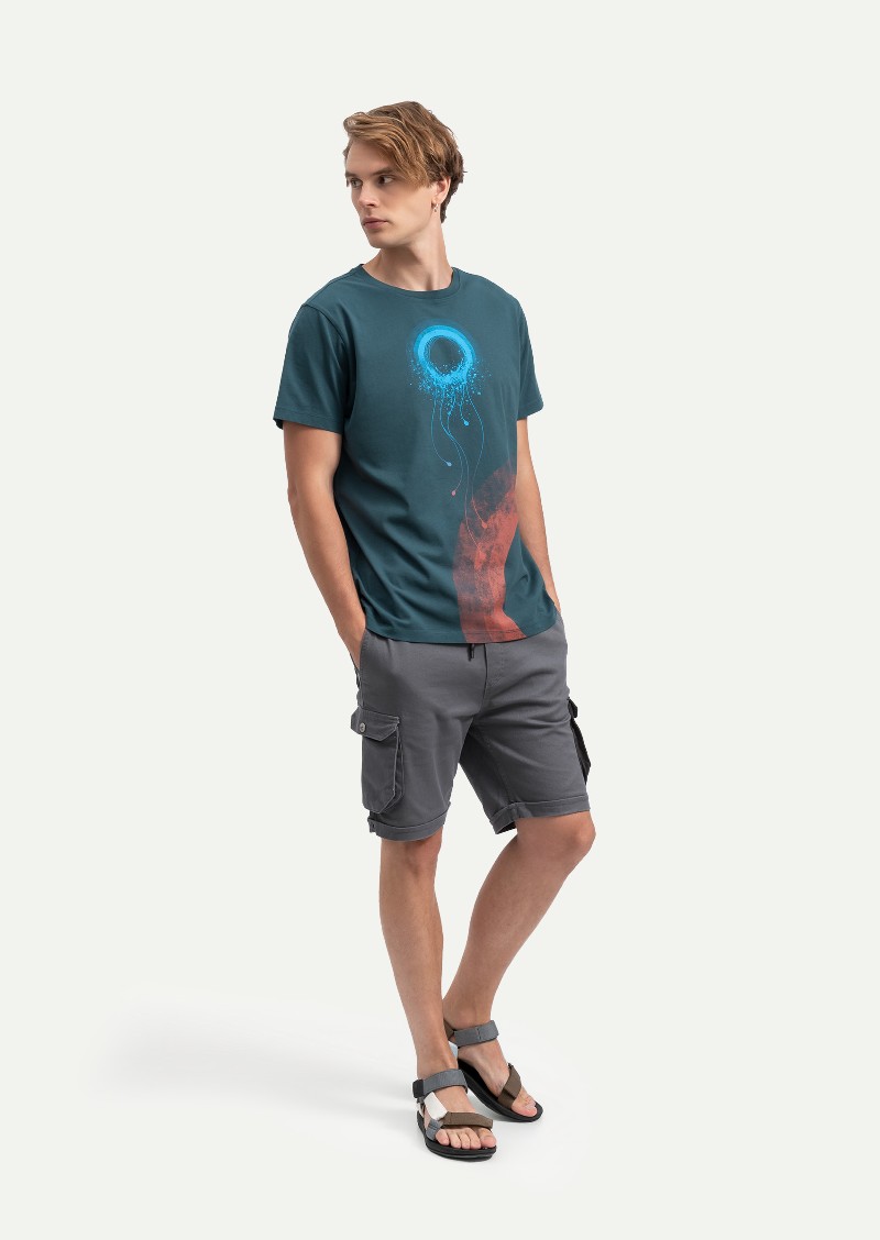 KAFT Okyanus Mavi Unisex Regular Tasarım Tişört Özgür Ruh - 3