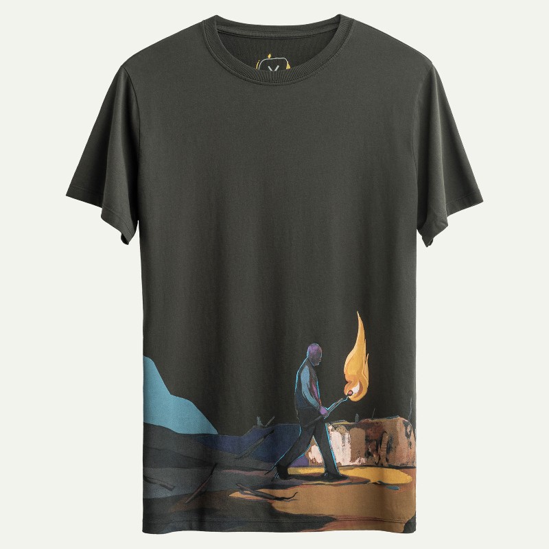 KAFT Asfalt Unisex Regular Tasarım Tişört Torcher - 1