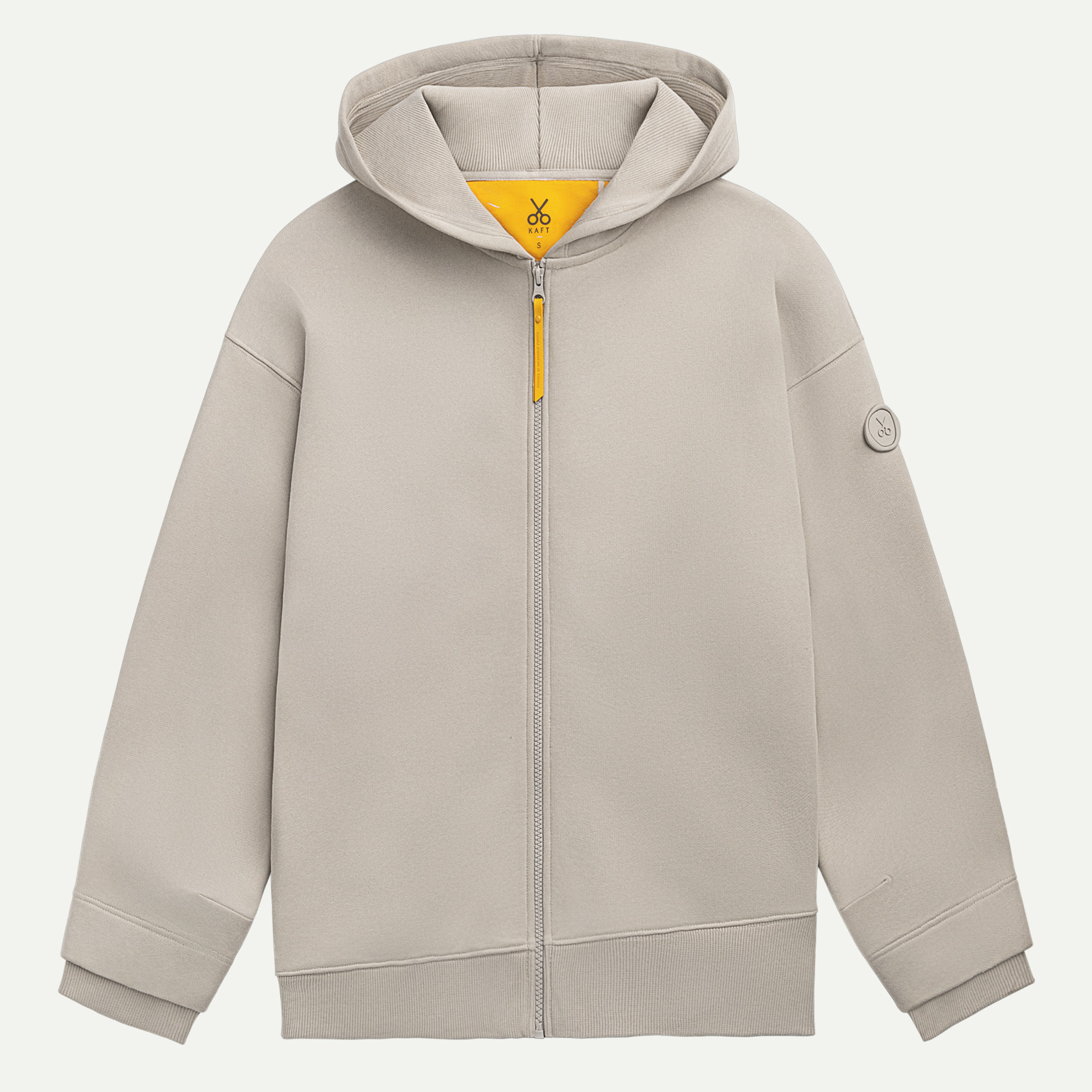 Krem Unisex Fermuarlı Kapşonlu | KAFT (Zipoc - Bone)