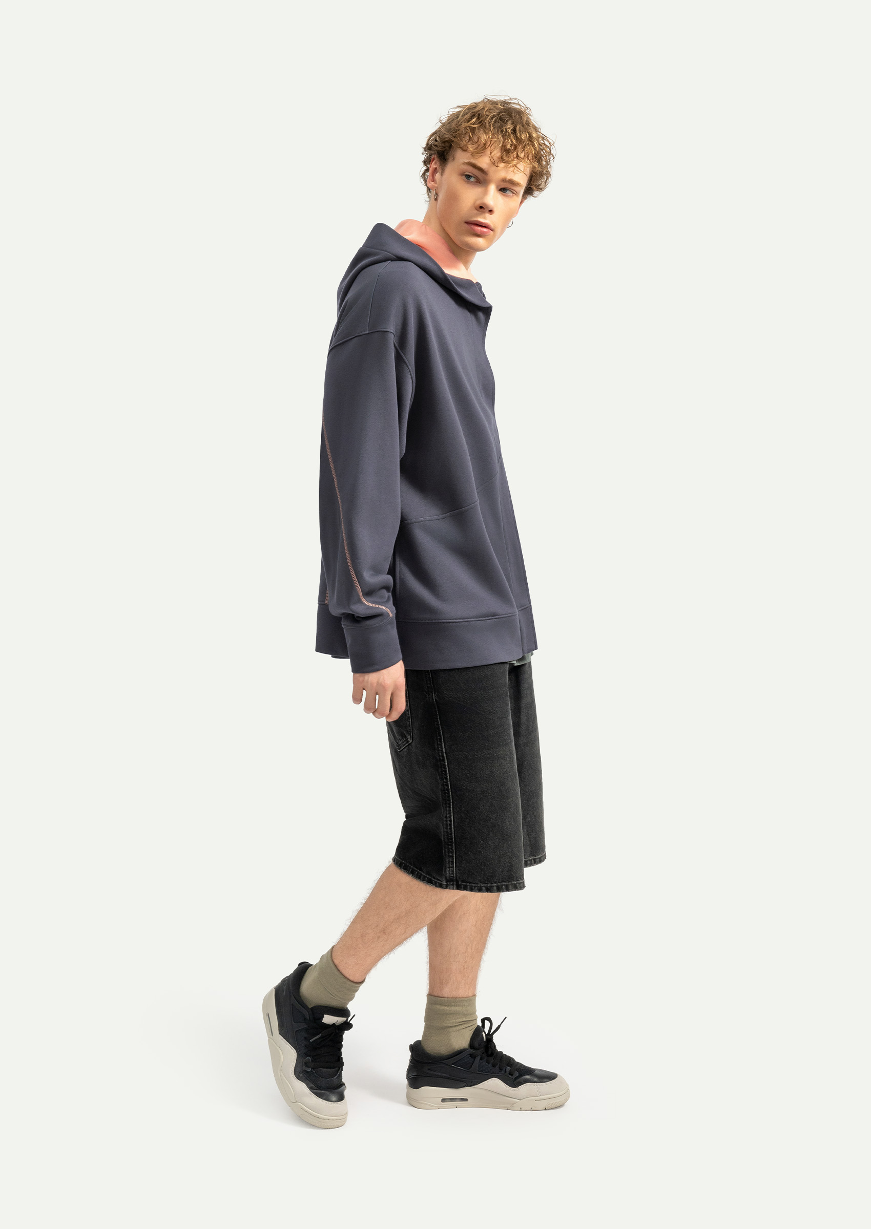 Mor Unisex Fermuarlı Kapşonlu | KAFT (Ziplay - Plum)