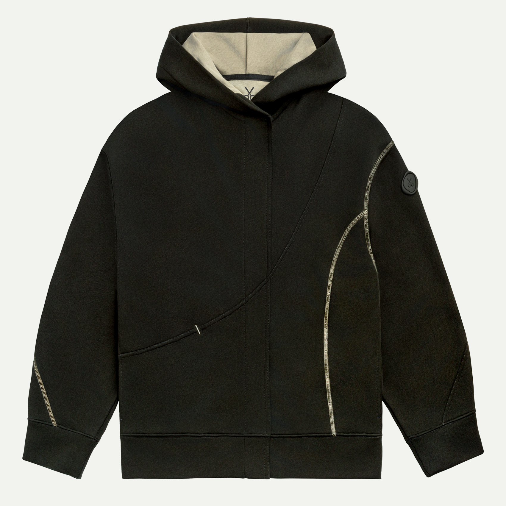 新品 Lig. pullover hoodie Light Black Unisex Zippered Hoodie | KAFT (Ziplay - Asphalt)