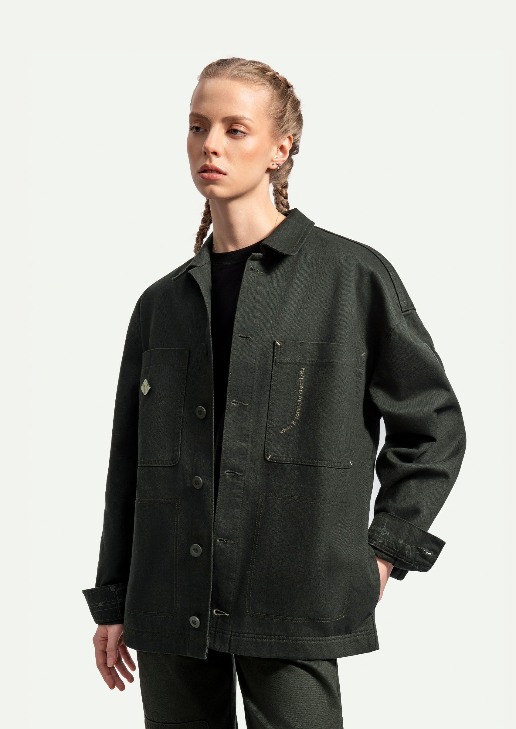 Light Black Unisex Worker Jacket | KAFT (Creapus - Asphalt)