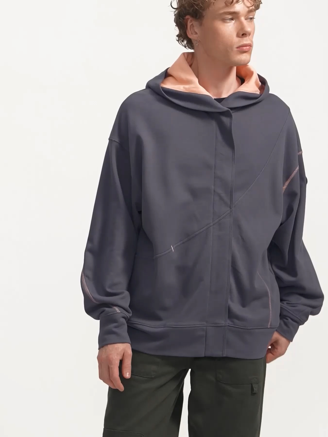Mor Unisex Fermuarlı Kapşonlu | KAFT (Ziplay - Plum)