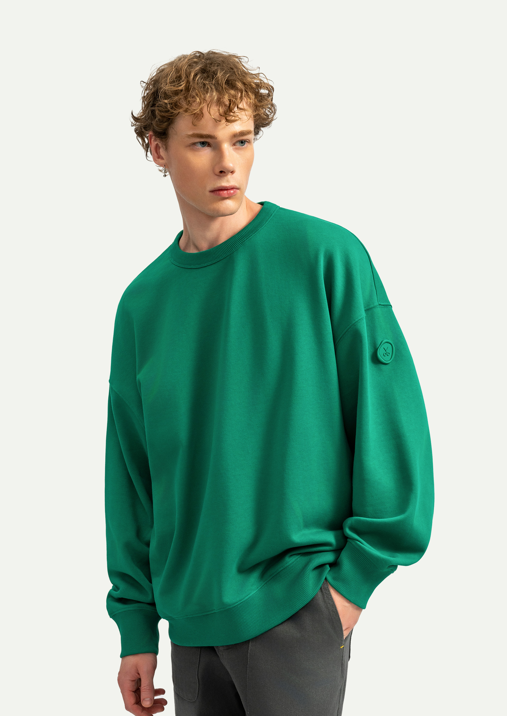 Yeşil Unisex Basic Relax Sweatshirt | KAFT (Ruden - Forest Shade)