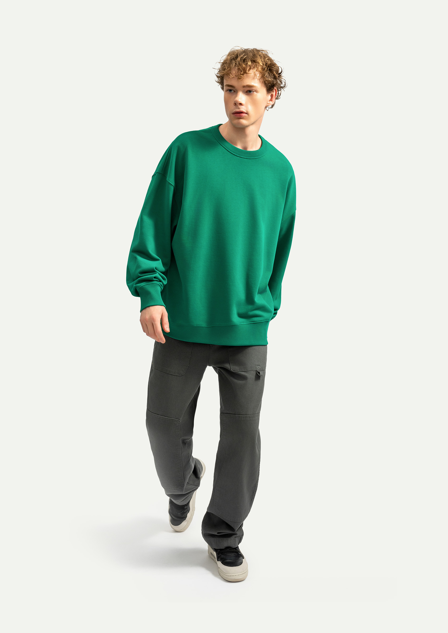 Yeşil Unisex Basic Relax Sweatshirt | KAFT (Ruden - Forest Shade)