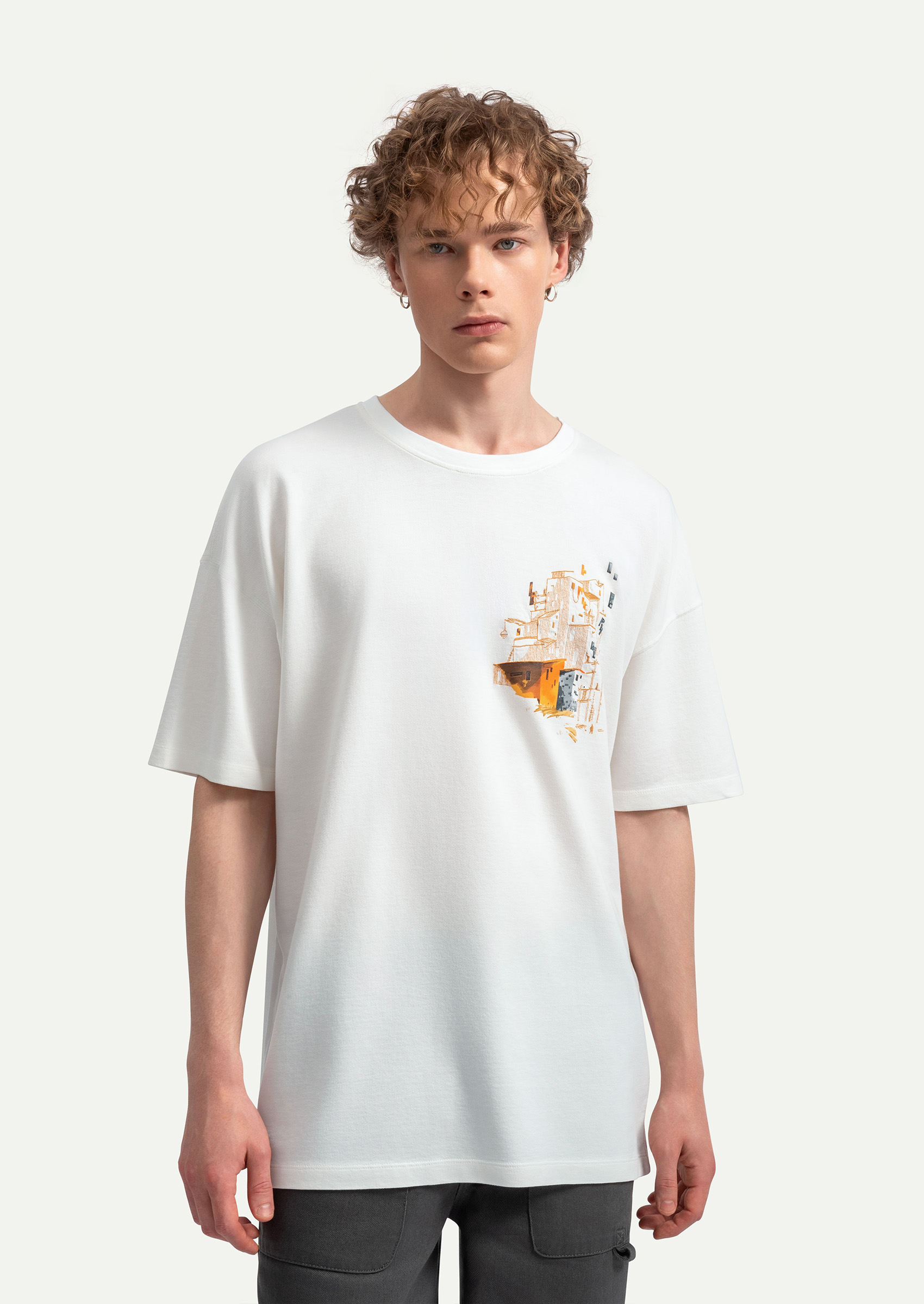 Off White Men Relax Tshirt - 100% Cotton | KAFT (Yor)